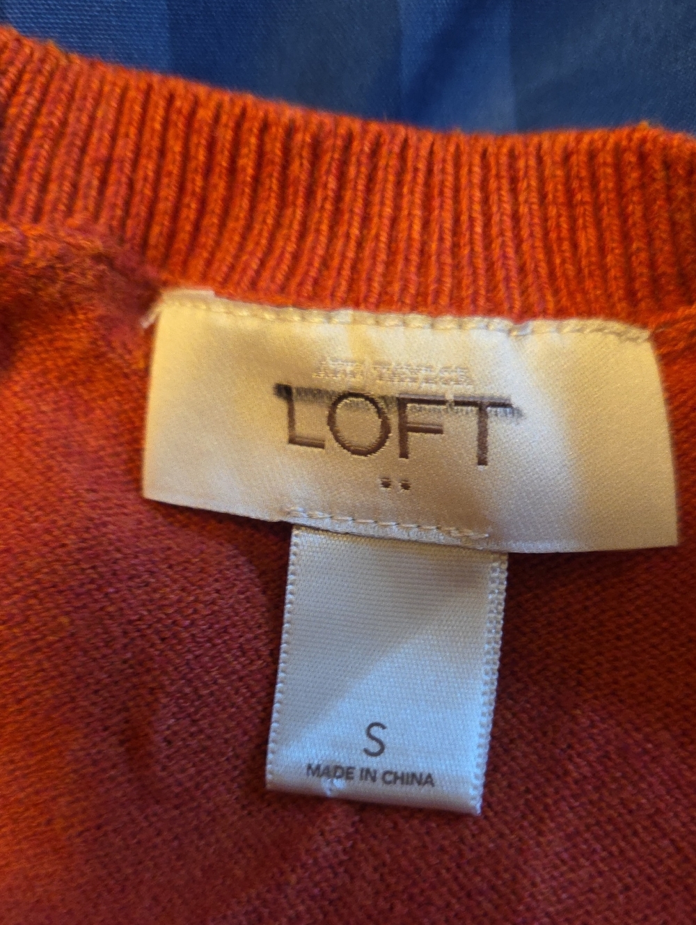 Loft Terracotta 3/4 Sleeve Crew Neck Sweater Size Small NWOT - Picture 3 of 9